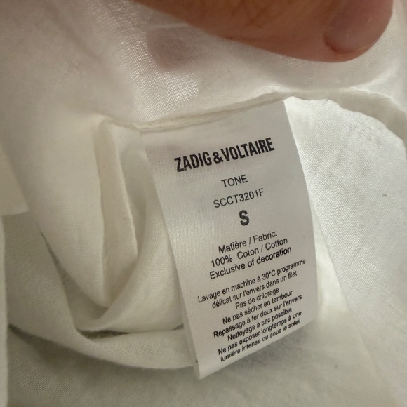 ZADIG & VOLTAIRE Laser Cut Eagle White Blouse S - Picture 3 of 6